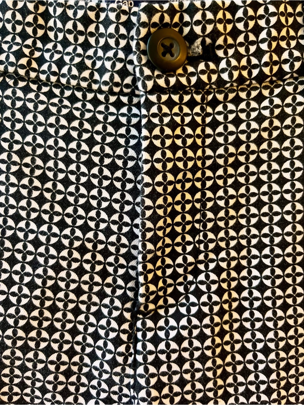 GAP Black and White Geometric Slim-City Pants Geo Dot Pattern size 4R